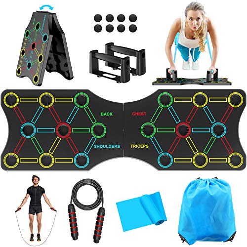 TAKRINK 19 en 1 Push-up Board Multifuncional Body Push Up Board Muscle Training con Equipo Profesional para el Entrenamiento de los Músculos Corporales de Hombres y Mujeres