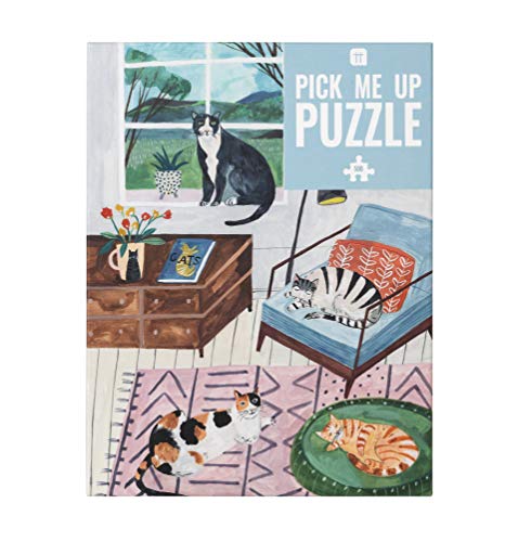Talking Tables-De 500 Piezas casa Multicolor Jigsaw Puzzle & Poster ilustrados, Animales | para niños, Adultos, Amantes de los Gatos, cumpleaños, Color Puzzle (PUZZ-PMU-Cat)