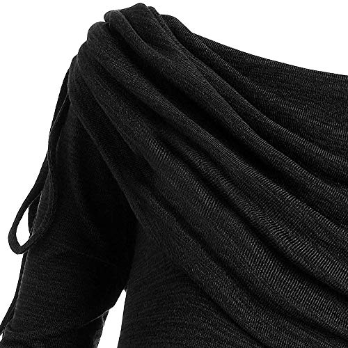 Talla Extra Sudadera Sin Capucha Mujer Largo Blusas Camiseta de Manga Larga Cuello Redondo Suelto Túnica Casual Basic Pull-Over Tops Color Sólido Túnica de Cuello Plegable riou Talla Extra Sudadera Sin Capucha Mujer Largo Blusas Camiseta de Manga Larga Cuello Redondo Suelto Túnica Casual Basic Pull-Over Tops Color Sólido Túnica de Cuello Plegable riou