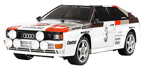 TAMIYA 58667 58667-1:10 RC Audi Quattro Rally A2 (TT-02), Coche teledirigido, maqueta, Kit de construcción, Hobby, Montaje, Color Blanco