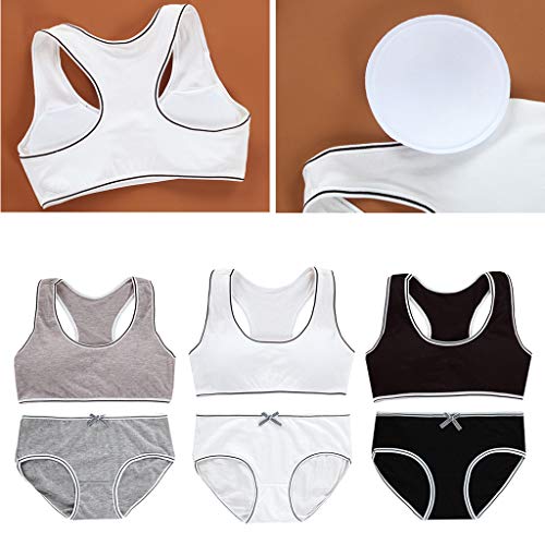 Tandou Set Sujetador Deportivo Niña 8-14 años, Cómodo Bralette (Negro) Tandou Set Sujetador Deportivo Niña 8-14 años, Cómodo Bralette (Negro)