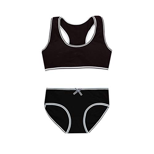 Tandou Set Sujetador Deportivo Niña 8-14 años, Cómodo Bralette (Negro) Tandou Set Sujetador Deportivo Niña 8-14 años, Cómodo Bralette (Negro)