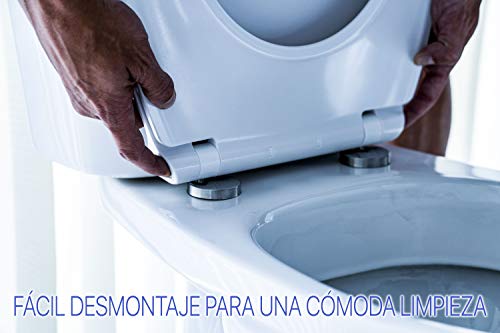 Tapa y asiento de inodoro con caída amortiguada - Compatible con Victoria Roca | Caída Amortiguada y Bisagras de Acero Inoxidable |MiTapa Tapa y asiento de inodoro con caída amortiguada - Compatible con Victoria Roca | Caída Amortiguada y Bisagras de Acero Inoxidable |MiTapa