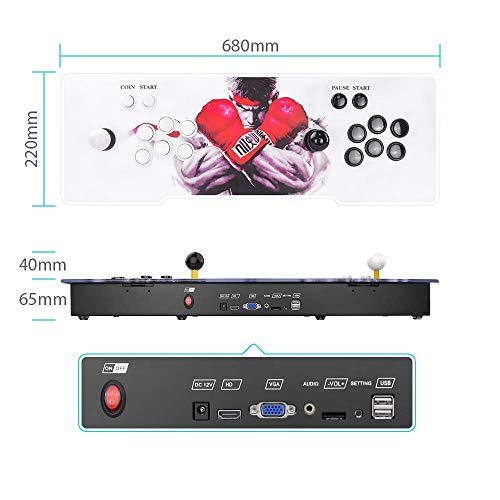 TAPDRA Consola de Juegos Retro Arcade 3D Pandora Key 7 2670 Retro HD Games (Juegos 3D 160 en uno incluidos) HD 1280x720 Soporte multijugador Agregar más Juegos Salida de Audio HDMI/VGA/USB/3,5mm TAPDRA Consola de Juegos Retro Arcade 3D Pandora Key 7 2670 Retro HD Games (Juegos 3D 160 en uno incluidos) HD 1280x720 Soporte multijugador Agregar más Juegos Salida de Audio HDMI/VGA/USB/3,5mm