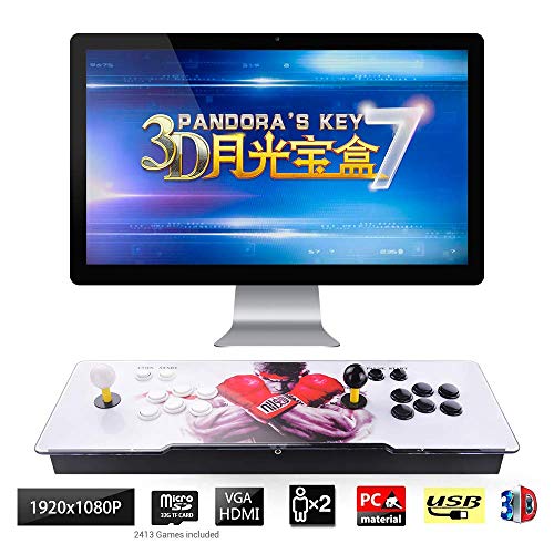 TAPDRA Consola de Juegos Retro Arcade 3D Pandora Key 7 2670 Retro HD Games (Juegos 3D 160 en uno incluidos) HD 1280x720 Soporte multijugador Agregar más Juegos Salida de Audio HDMI/VGA/USB/3,5mm TAPDRA Consola de Juegos Retro Arcade 3D Pandora Key 7 2670 Retro HD Games (Juegos 3D 160 en uno incluidos) HD 1280x720 Soporte multijugador Agregar más Juegos Salida de Audio HDMI/VGA/USB/3,5mm