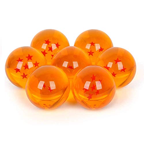 TATAFUN Bolas del Dragón, 7 PCS Dragon Ball Dragonball 1 a 7 Estrellas con Caja de Regalo, Bola de Cristal Transparente,decoración K9- Diámetro 4,3cm