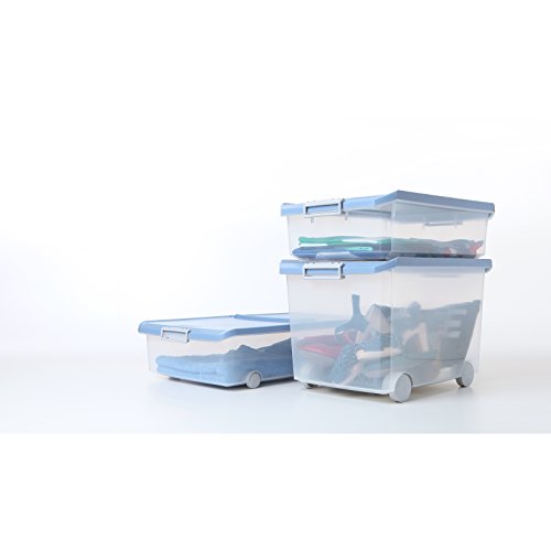 TATAY 1150107 - Caja de Almacenamiento Multiusos con Tapa, 14 l de Capacidad, Plástico Polipropileno Libre de BPA, Azul, 27 x 39 x 19 cm