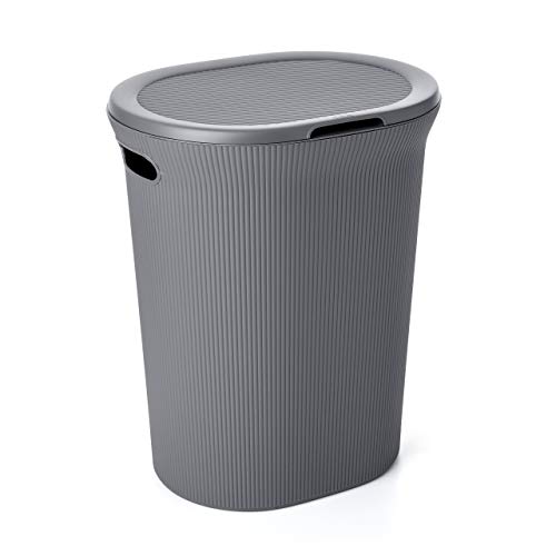 Tatay Baobab - Cesto para la Ropa Sucia con Tapa, 40 l, plástico polipropileno, Gris, 41 x 33 x 50 cm Tatay Baobab - Cesto para la Ropa Sucia con Tapa, 40 l, plástico polipropileno, Gris, 41 x 33 x 50 cm