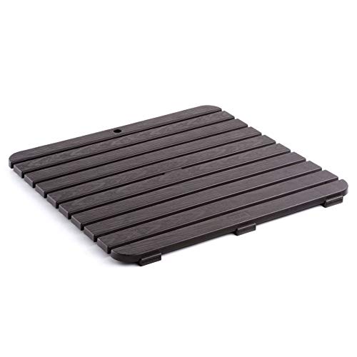 Tatay Tarima de Ducha Cuadrada de plástico Resistente, Acabado Efecto Madera, con protección Anti-UVA, antidesliante, con Tacos de Goma en la Base.