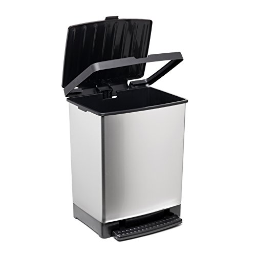 Tatay Trend-Cubo de basura para cocina fabricado en PP metalizado con 25 litros de capacidad-Sistema de apertura a pedal, 33.5 x 31 x 42 cm Tatay Trend-Cubo de basura para cocina fabricado en PP metalizado con 25 litros de capacidad-Sistema de apertura a pedal, 33.5 x 31 x 42 cm