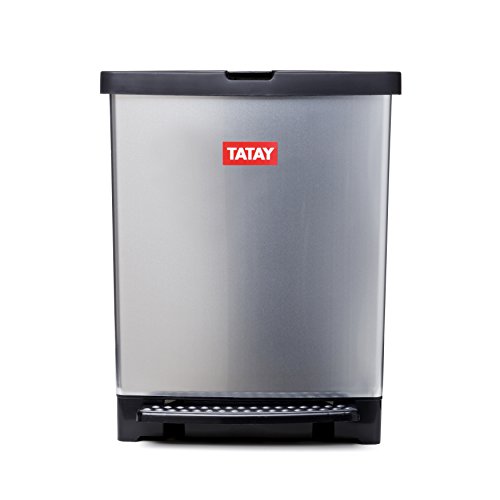 Tatay Trend-Cubo de basura para cocina fabricado en PP metalizado con 25 litros de capacidad-Sistema de apertura a pedal, 33.5 x 31 x 42 cm Tatay Trend-Cubo de basura para cocina fabricado en PP metalizado con 25 litros de capacidad-Sistema de apertura a pedal, 33.5 x 31 x 42 cm