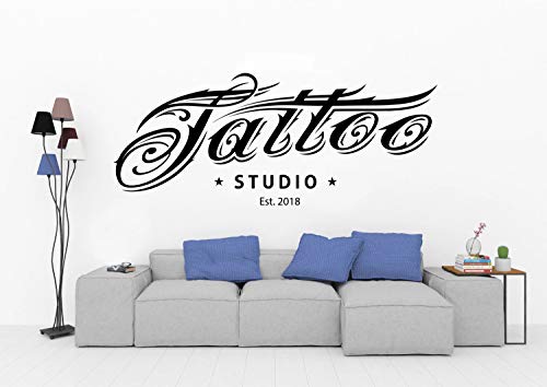 Tattoo Studio Logo Vinilo de pared Tattoo Logo Salon Tattoo Shop Window Wall Arte decorativo