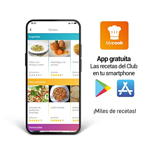 Taurus Mycook Touch Black Edition - Robot de Cocina con wifi, 1600W, 2L, hasta 140º, multifunción, miles de recetas gratuitas e ilimitadas, app mycook, conectividad con tu smartphone, Vaporera Taurus Mycook Touch Black Edition - Robot de Cocina con wifi, 1600W, 2L, hasta 140º, multifunción, miles de recetas gratuitas e ilimitadas, app mycook, conectividad con tu smartphone, Vaporera