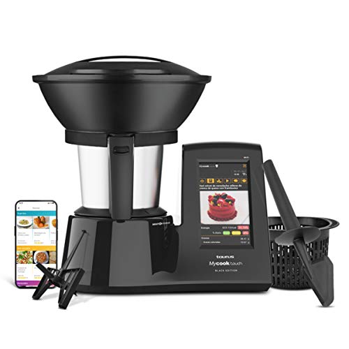 Taurus Mycook Touch Black Edition - Robot de Cocina con wifi, 1600W, 2L, hasta 140º, multifunción, miles de recetas gratuitas e ilimitadas, app mycook, conectividad con tu smartphone, Vaporera