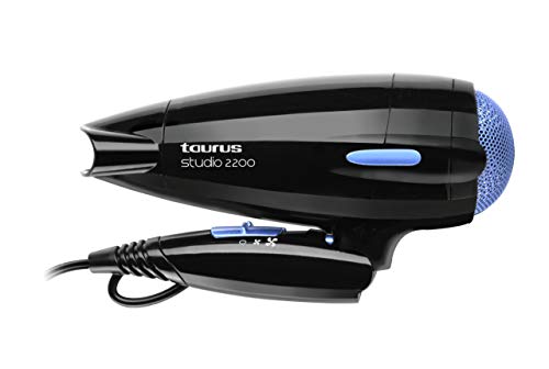 Taurus Studio 2200 - Secador de pelo, 2200 W, mango plegable, 2 velocidades y 3 temperaturas, color negro Taurus Studio 2200 - Secador de pelo, 2200 W, mango plegable, 2 velocidades y 3 temperaturas, color negro
