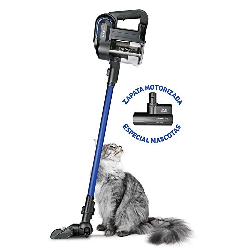 Taurus Ultimate Animal Care- Aspirador Escoba, Aspirador de Mano 2 en 1, Sin Cable, Baterías de Litio, Zapata Para Suelo Motorizada, Zapata Motorizada Para Eliminar Pelo de Animal, Azul y Negro