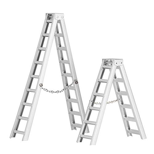 Tbest 2Pcs Escalera de simulación RC, Mini RC Crawler Ladder Escalera de simulación de Aluminio RC Accesorio para Coche