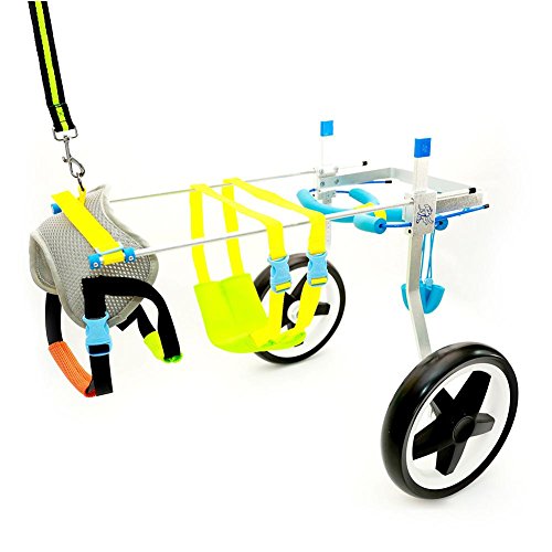 Teabelle - Silla de ruedas ajustable para perro, para rehabilitación. Adecuada para perros pequeños, cachorros, etc. 2 ruedas