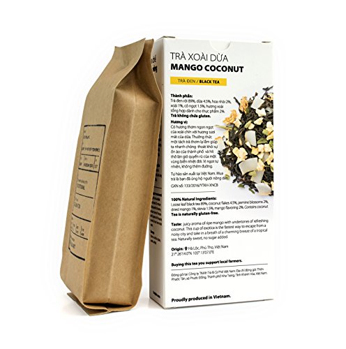 Teapins Té De Mango Y Coco | Té Negro En Hebras Farmers Premium 100g, Descubra El Exótico Sabor Del Coco Y El Dulce Y Jugoso Sabor De Cáscaras De Naranja Mango