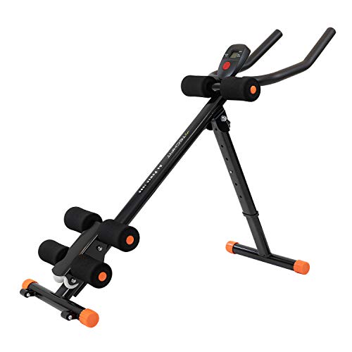 TechFit Dispositivo para Modelado de Abdomen y Cintura, Vertical, Plegable, AB Trainer, Mejorador de Resistencia (Negro)