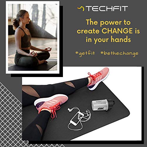 TechFit Esterilla Deporte Gruesa para Gimnasio en Casa – Esterilla Yoga Antideslizante para Ejercicio en Casa – Colchoneta Gimnasia Ideal para Ejercicios en el Suelo, Estiramientos, Abdómenes (Negro) TechFit Esterilla Deporte Gruesa para Gimnasio en Casa – Esterilla Yoga Antideslizante para Ejercicio en Casa – Colchoneta Gimnasia Ideal para Ejercicios en el Suelo, Estiramientos, Abdómenes (Negro)
