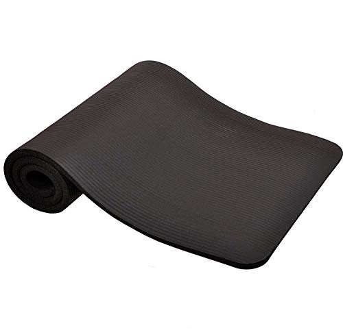 TechFit Esterilla Deporte Gruesa para Gimnasio en Casa – Esterilla Yoga Antideslizante para Ejercicio en Casa – Colchoneta Gimnasia Ideal para Ejercicios en el Suelo, Estiramientos, Abdómenes (Negro)