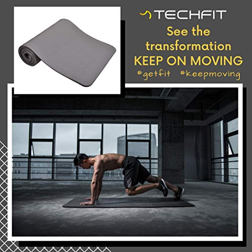 TechFit Esterilla Deporte Gruesa para Gimnasio en Casa – Esterilla Yoga Antideslizante para Ejercicio en Casa – Colchoneta Gimnasia Ideal para Ejercicios en el Suelo, Estiramientos, Abdómenes