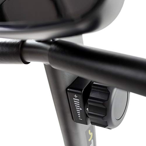 TechFit R410 Bicicleta Estática Reclinada, Ideal para el Entrenamiento de Recuperación, Sillín Ajustable, Sensores de Pulso y Monitor LCD