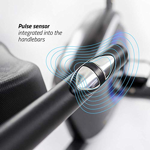 TechFit R410 Bicicleta Estática Reclinada, Ideal para el Entrenamiento de Recuperación, Sillín Ajustable, Sensores de Pulso y Monitor LCD