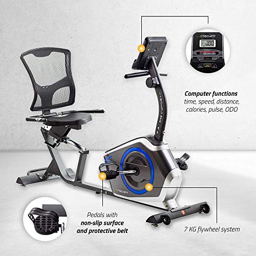 TechFit R410 Bicicleta Estática Reclinada, Ideal para el Entrenamiento de Recuperación, Sillín Ajustable, Sensores de Pulso y Monitor LCD TechFit R410 Bicicleta Estática Reclinada, Ideal para el Entrenamiento de Recuperación, Sillín Ajustable, Sensores de Pulso y Monitor LCD