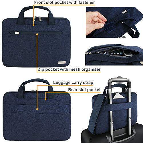 TECHGEAR Funda para 11 - 12,3 computadoras portátiles, Bolsa portátil multifuncional para computadora portátil con correa ajustable para el hombro, Correa de equipaje y manijas supresibles