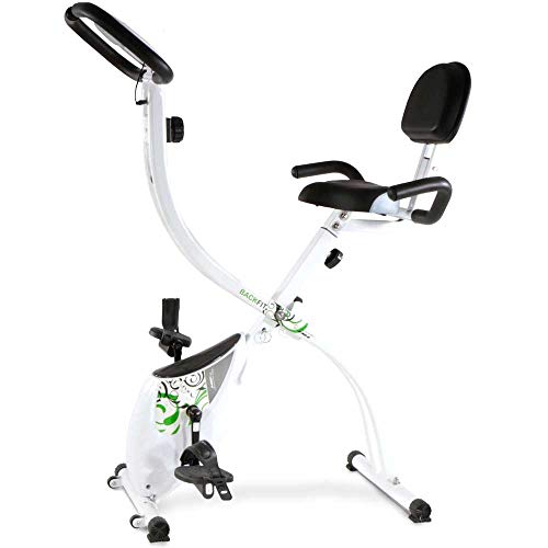 Tecnovita by BH Bicicleta estática Plegable Back FIT YF91 Sillín con Respaldo. Sistema de Freno magnético. Monitor LCD fácil Uso