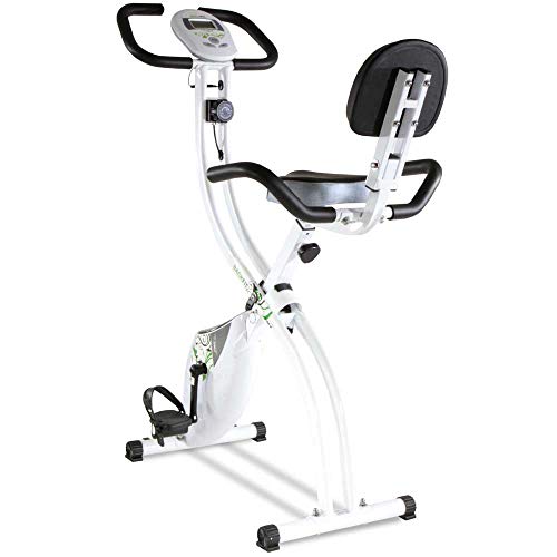 Tecnovita by BH Bicicleta estática Plegable Back FIT YF91 Sillín con Respaldo. Sistema de Freno magnético. Monitor LCD fácil Uso