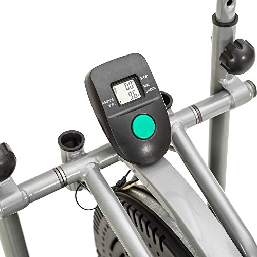 TecTake 1 Maquina Fitness Bicicleta eliptica Gimnasia estatica Entrenador Cardio Gimnasia con Pantalla LCD