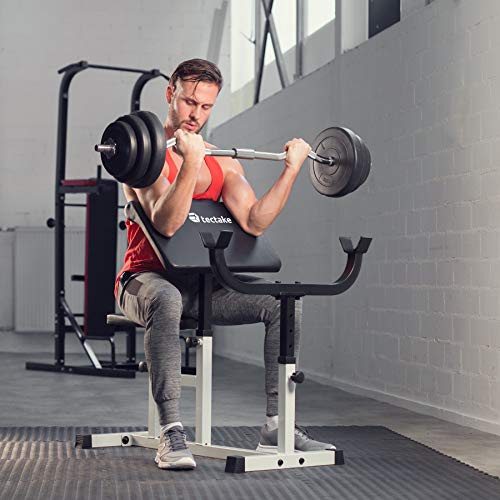 TecTake 402267 Banco de Bíceps Curl | Apoyabrazos & Asiento Regulable | Fitness Ejercicio Musculación TecTake 402267 Banco de Bíceps Curl | Apoyabrazos & Asiento Regulable | Fitness Ejercicio Musculación