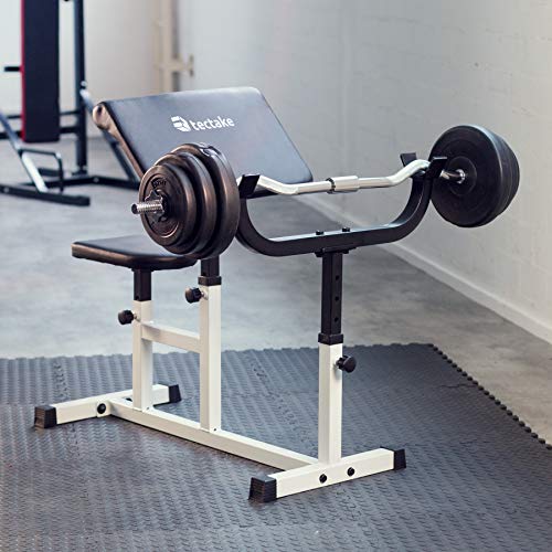 TecTake 402267 Banco de Bíceps Curl | Apoyabrazos & Asiento Regulable | Fitness Ejercicio Musculación TecTake 402267 Banco de Bíceps Curl | Apoyabrazos & Asiento Regulable | Fitness Ejercicio Musculación