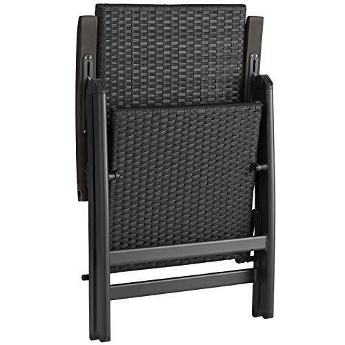 TecTake 800721 Silla de Jardín Poliratán, Plegable & Respaldo 5 Posiciones, Reposabrazos de Madera, Ideal Exterior Interior -Disponible en Diversos Colores (Negro | No. 403233) TecTake 800721 Silla de Jardín Poliratán, Plegable & Respaldo 5 Posiciones, Reposabrazos de Madera, Ideal Exterior Interior -Disponible en Diversos Colores (Negro | No. 403233)