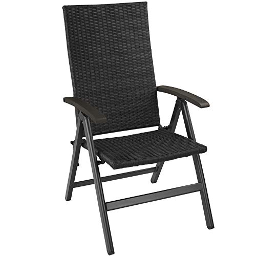 TecTake 800721 Silla de Jardín Poliratán, Plegable & Respaldo 5 Posiciones, Reposabrazos de Madera, Ideal Exterior Interior -Disponible en Diversos Colores (Negro | No. 403233) TecTake 800721 Silla de Jardín Poliratán, Plegable & Respaldo 5 Posiciones, Reposabrazos de Madera, Ideal Exterior Interior -Disponible en Diversos Colores (Negro | No. 403233)