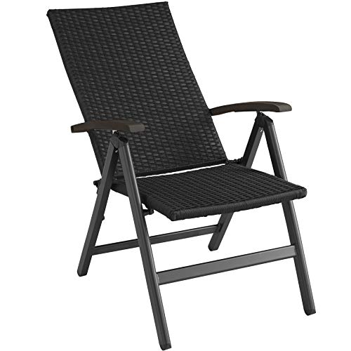TecTake 800721 Silla de Jardín Poliratán, Plegable & Respaldo 5 Posiciones, Reposabrazos de Madera, Ideal Exterior Interior -Disponible en Diversos Colores (Negro | No. 403233) TecTake 800721 Silla de Jardín Poliratán, Plegable & Respaldo 5 Posiciones, Reposabrazos de Madera, Ideal Exterior Interior -Disponible en Diversos Colores (Negro | No. 403233)