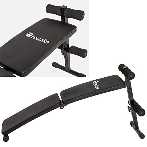 TecTake Banco de musculación Banco de Pesas Ejercicio Abdominales Plegable | 120 cm x 33 cm x 63 cm