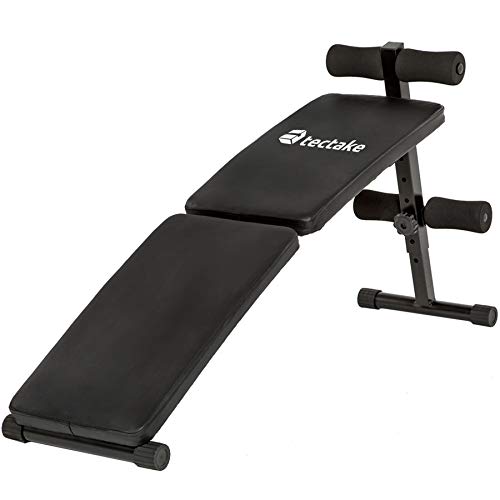 TecTake Banco de musculación Banco de Pesas Ejercicio Abdominales Plegable | 120 cm x 33 cm x 63 cm