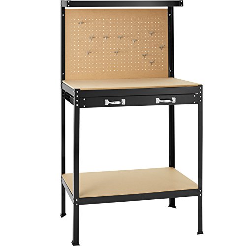 TecTake Banco de trabajoMesa de trabajo para taller bricolaje pared herramientas cajón - varias tamaños (Typ 2 | 81 x 41 x 145 cm | 402749) TecTake Banco de trabajoMesa de trabajo para taller bricolaje pared herramientas cajón - varias tamaños (Typ 2 | 81 x 41 x 145 cm | 402749)