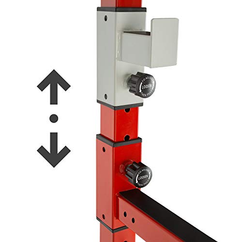TecTake Multiestación de Fitness para Entrenamiento | 2 puntales de Seguridad macizos | Poleas para Barras de Flexiones Inferiores y Superiores Modelos (Rojo Negro Lat | No. 402738) TecTake Multiestación de Fitness para Entrenamiento | 2 puntales de Seguridad macizos | Poleas para Barras de Flexiones Inferiores y Superiores Modelos (Rojo Negro Lat | No. 402738)