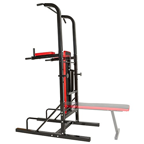 TecTake Multiestación Maquina de musculación Aparato Dip Banco Barra de dominadas Dimensiones: 180 x 95 x 210 cm