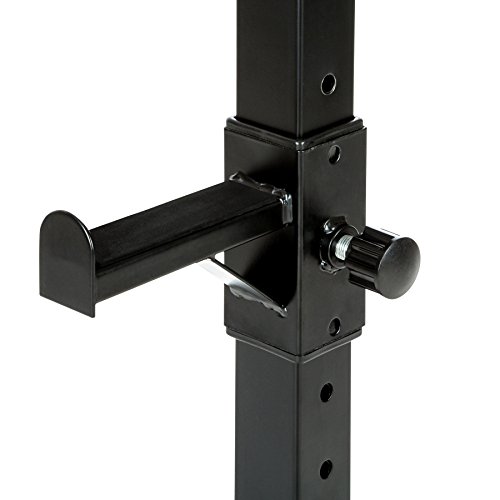 TecTake Soporte para Barra DE Pesas HALTERA Base Regulable | Regulable en Altura 12 Veces | Carga MAX. 100kg | Negro