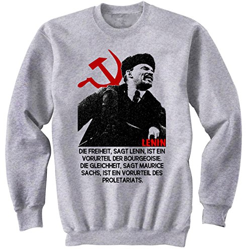 teesquare1st Wladimir Iljitsch Lenin Proletariat Zitate Gris Sudadera Size Small