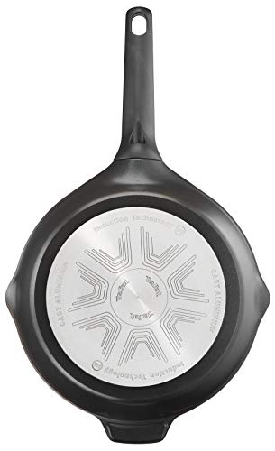 Tefal E215S3A Aroma- Sartenes de aluminio, con Antiadherente para Todo Tipo de Cocinas Incluido Inducción, Negro, 22, 24 y 26 cm, Juego de 3