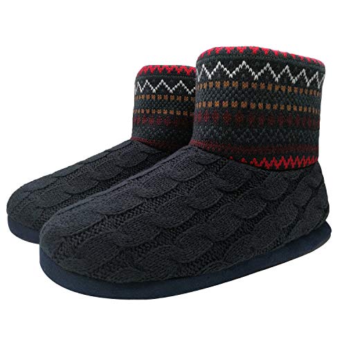 Tejer Lana Hombre Cálido Tirador Interior Botas/Botines De Espuma De Memoria Acogedora Suela De Goma Antideslizante Tejer Lana Hombre Cálido Tirador Interior Botas/Botines De Espuma De Memoria Acogedora Suela De Goma Antideslizante