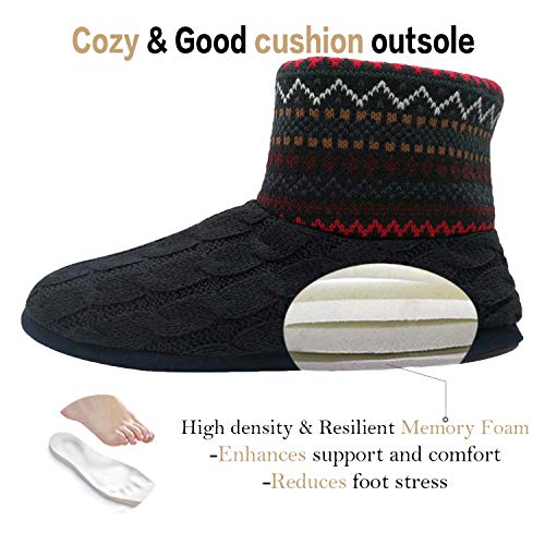 Tejer Lana Hombre Cálido Tirador Interior Botas/Botines De Espuma De Memoria Acogedora Suela De Goma Antideslizante Tejer Lana Hombre Cálido Tirador Interior Botas/Botines De Espuma De Memoria Acogedora Suela De Goma Antideslizante