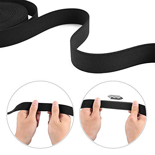 Tejido elástico de Costura, Cintas de Coser, Banda Elástica de Punto Elástico Pesado 2 cm * 40 m Gran Elasticidad (Negro) Tejido elástico de Costura, Cintas de Coser, Banda Elástica de Punto Elástico Pesado 2 cm * 40 m Gran Elasticidad (Negro)